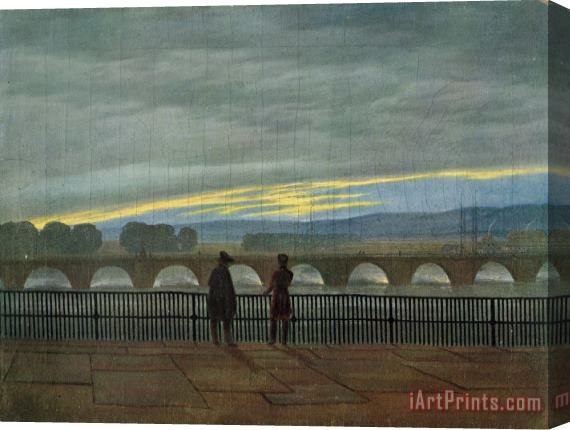 Caspar David Friedrich August Bridge in Dresden Stretched Canvas Painting / Canvas Art