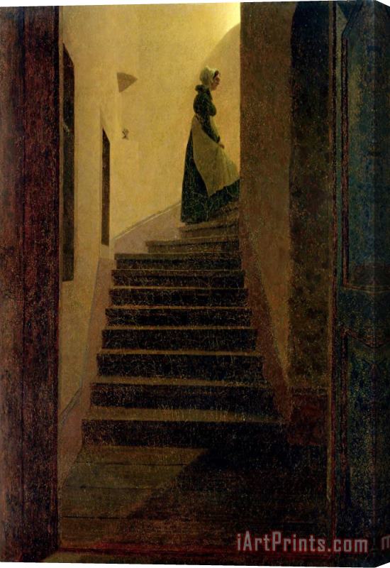 Caspar David Friedrich Lady on The Staircase (oil on Canvas) Stretched Canvas Print / Canvas Art