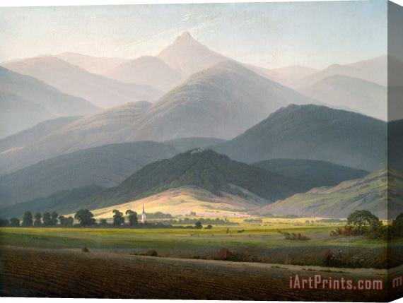 Caspar David Friedrich Landscape in The Riesengebirge Stretched Canvas Print / Canvas Art