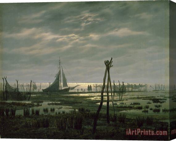 Caspar David Friedrich Marshy Beach (oil on Canvas) Stretched Canvas Painting / Canvas Art