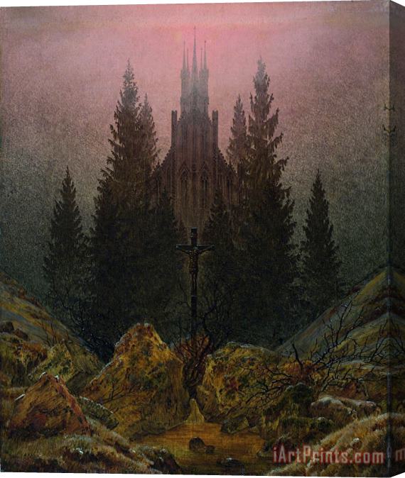 Caspar David Friedrich The Cross in The Mountains Stretched Canvas Painting / Canvas Art