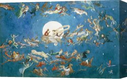 Moon of The Barbarians Luna Der Barbaren Canvas Prints - A Dance Around The Moon by Charles Altamont Doyle