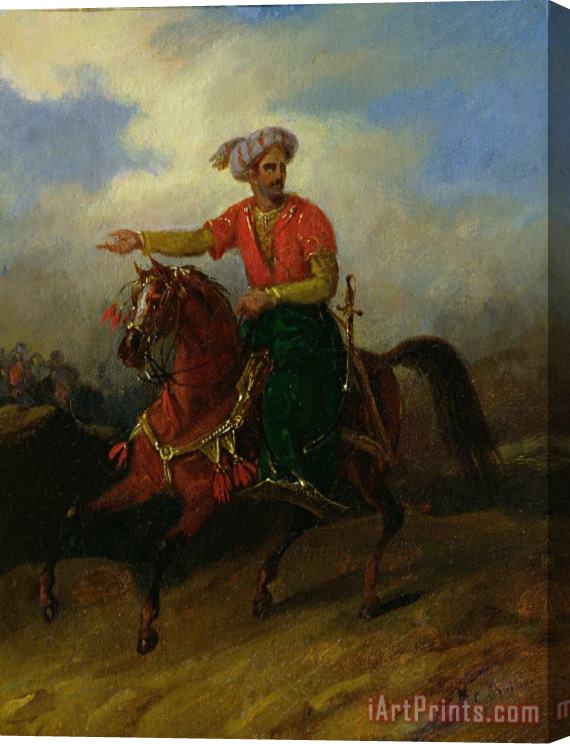 Charles Bellier  An Ottoman on Horseback Stretched Canvas Print / Canvas Art