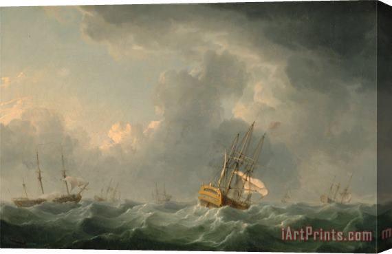 Charles Brooking English Ships Running Before a Gale Stretched Canvas Print / Canvas Art