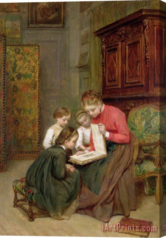 Charles Edouard Frere The Family Album Stretched Canvas Print / Canvas Art