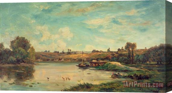 Charles Francois Daubigny On the Loire Stretched Canvas Print / Canvas Art