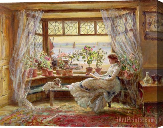 Charles James Lewis Reading by the Window Stretched Canvas Print / Canvas Art