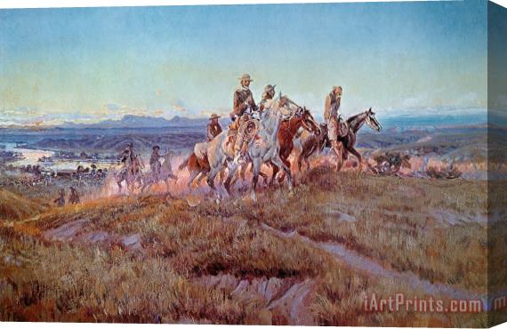 Charles Marion Russell Riders of the Open Range Stretched Canvas Print / Canvas Art