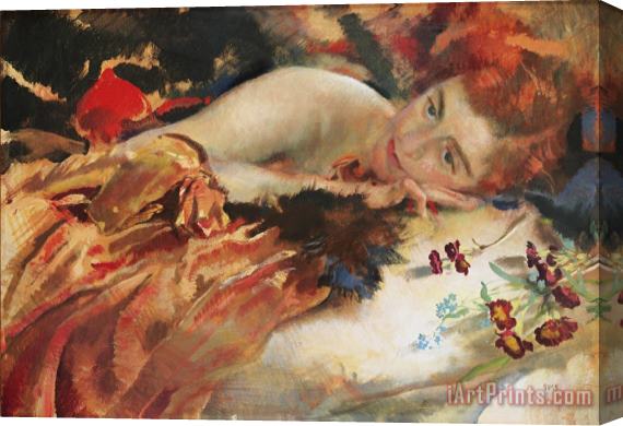 Charles Sims The Artist's Mistress Stretched Canvas Print / Canvas Art