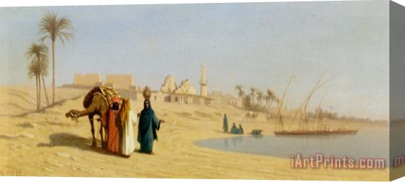 Charles Theodore Frere The Banks of The Nile Stretched Canvas Print / Canvas Art