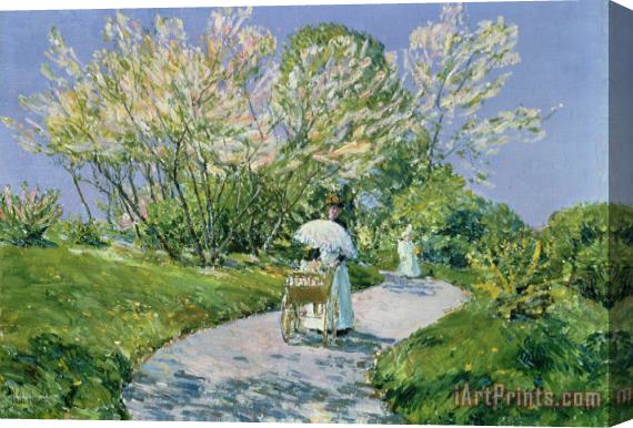 Childe Hassam A Walk in the Park Stretched Canvas Painting / Canvas Art