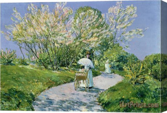 Childe Hassam A Walk in The Park Stretched Canvas Print / Canvas Art