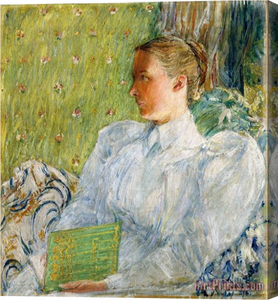 Childe Hassam Portrait of Edith Blaney Mrs Dwight Blaney 1894 Stretched Canvas Painting / Canvas Art