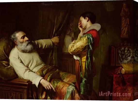 Claude Jacquand The Last Moments of Christopher Columbus Stretched Canvas Print / Canvas Art