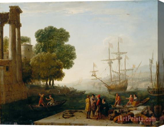 Claude Lorrain A Seaport at Sunset Stretched Canvas Print / Canvas Art