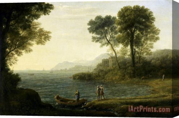 Claude Lorrain The Embarkation of Carlo And Ubaldo Stretched Canvas Print / Canvas Art