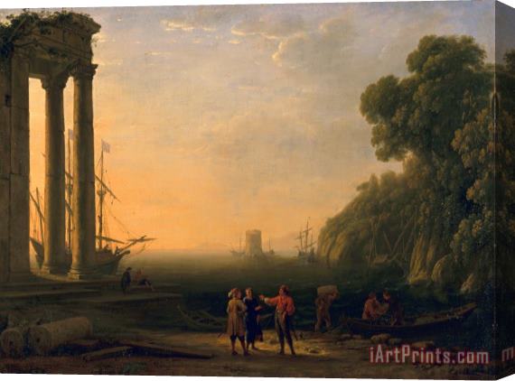 Claude Lorrain View of Seaport Stretched Canvas Print / Canvas Art