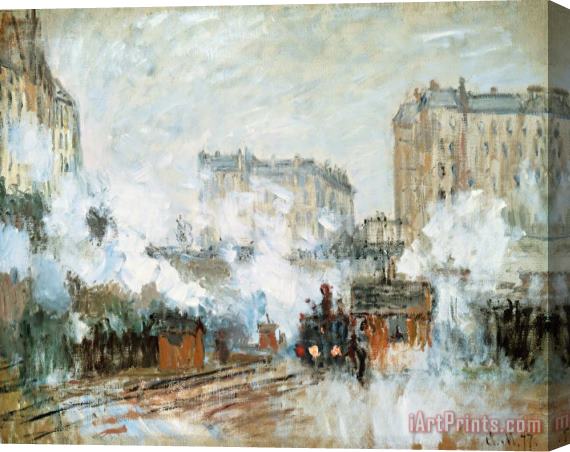 Claude Monet Arrival of a Train Stretched Canvas Painting / Canvas Art
