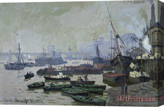 Claude Monet Boats in the Pool of London Stretched Canvas Painting / Canvas Art