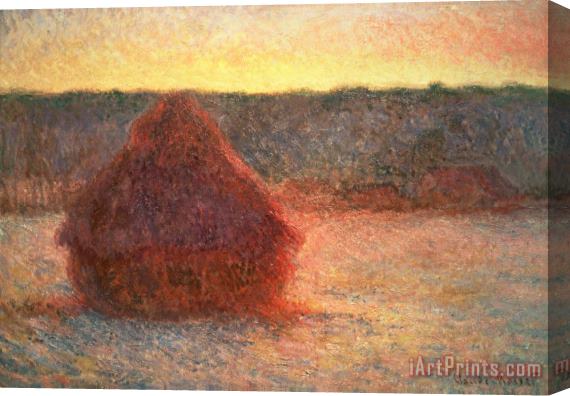Claude Monet Haystacks at Sunset Stretched Canvas Painting / Canvas Art