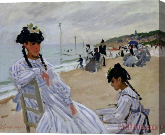 Claude Monet On the Beach at Trouville Stretched Canvas Print / Canvas Art
