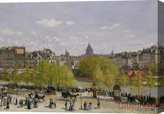Claude Monet Quai du Louvre in Paris Stretched Canvas Painting / Canvas Art