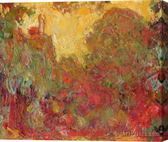 Claude Monet The House Seen From The Rose Garden Stretched Canvas Print / Canvas Art
