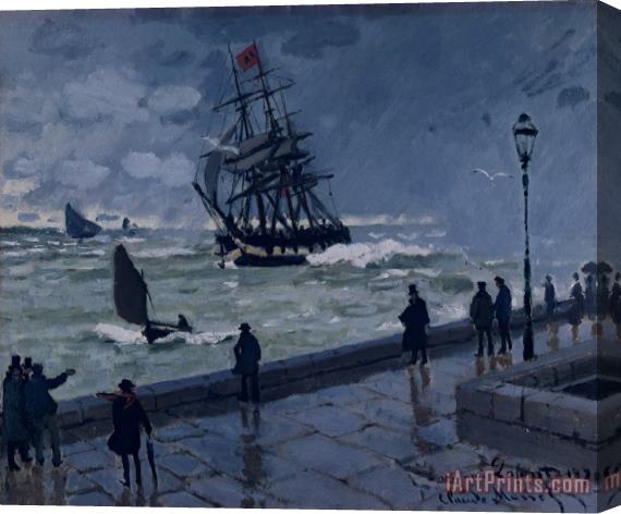 Claude Monet The Jetty at Le Havre in Bad Weather Stretched Canvas Painting / Canvas Art