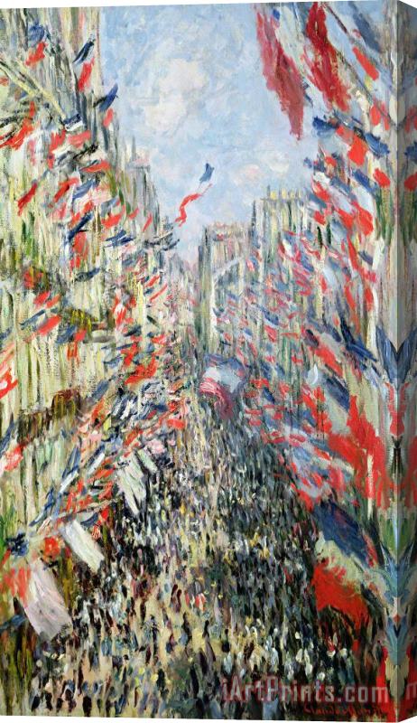Claude Monet The Rue Montorgueil Stretched Canvas Print / Canvas Art