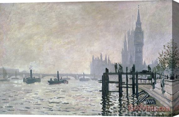Claude Monet The Thames below Westminster Stretched Canvas Painting / Canvas Art