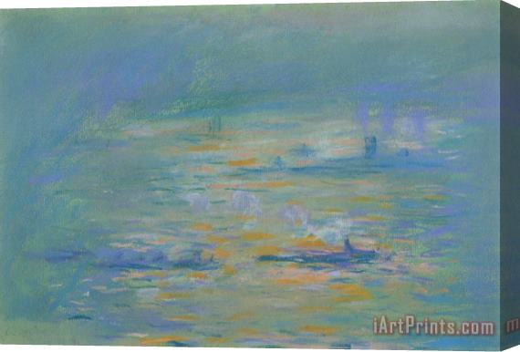 Claude Monet Tugboats On The River Thames Stretched Canvas Print / Canvas Art