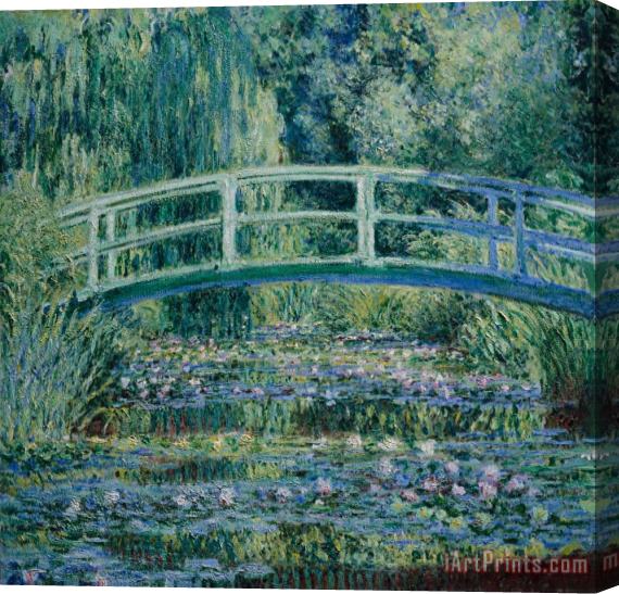 Claude Monet Water Lilies And Japanese Bridge Stretched Canvas Painting / Canvas Art