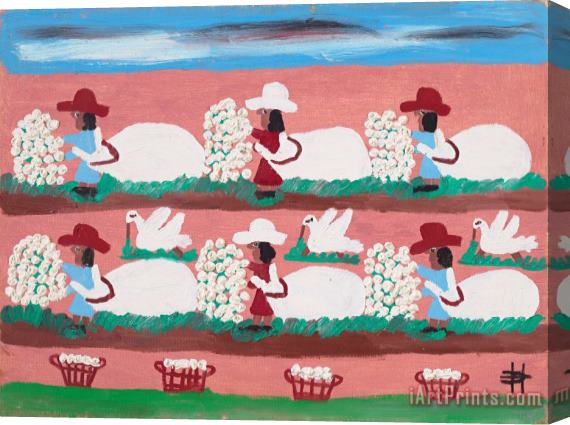 Clementine Hunter Picking Cotton, 1973 Stretched Canvas Painting / Canvas Art