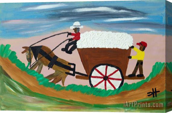 Clementine Hunter Untitled (horse Drawn Wagon) Stretched Canvas Print / Canvas Art
