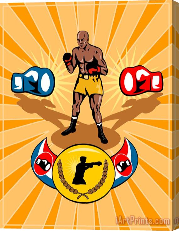 Collection 10 Boxer Boxing poster Stretched Canvas Print / Canvas Art