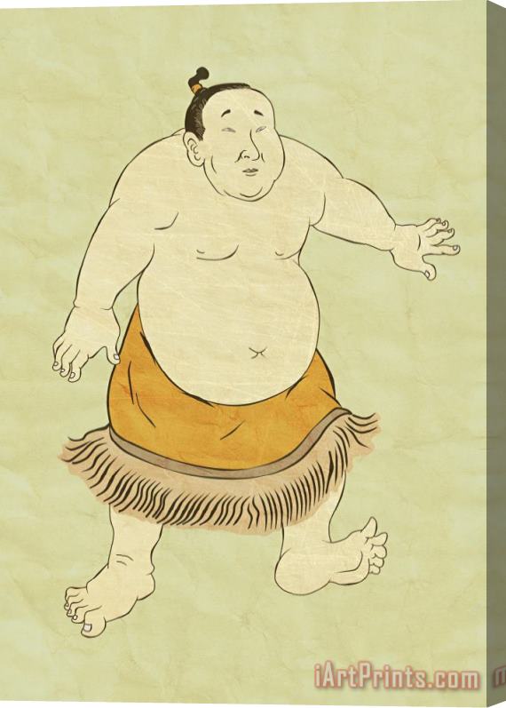 Collection 10 Japanese sumo wrestler Stretched Canvas Print / Canvas Art