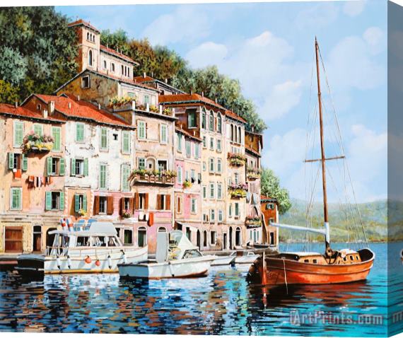 Collection 7 La Barca Rossa Alla Calata Stretched Canvas Painting / Canvas Art