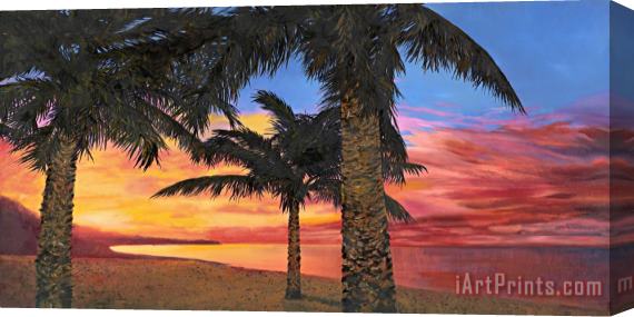 Collection 7 Palme Al Tramonto Stretched Canvas Painting / Canvas Art