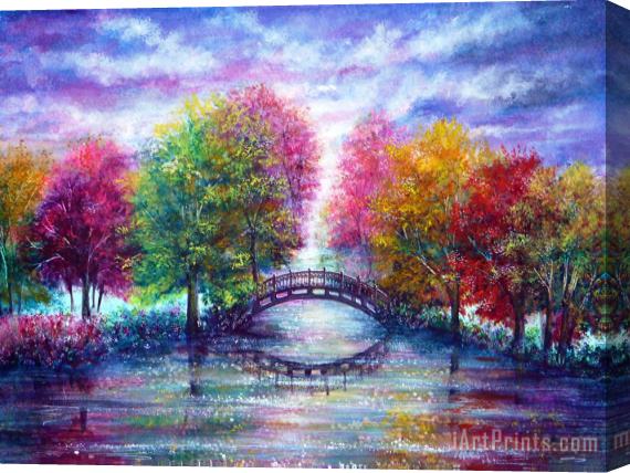 Collection 9 A Bridge To Cross Stretched Canvas Painting / Canvas Art