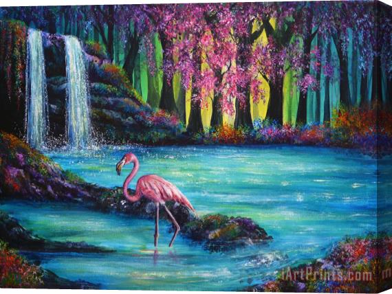 Collection 9 Flamingo Falls Stretched Canvas Print / Canvas Art