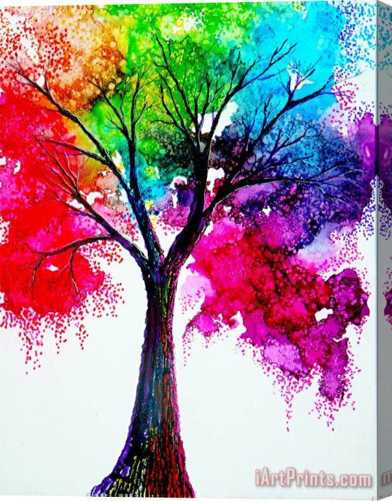 Collection 9 Rainbow Tree Stretched Canvas Print / Canvas Art