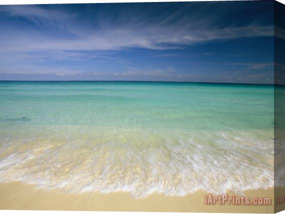 Collection Clear Blue Water And Wispy Clouds Along The Beach at Cancun Stretched Canvas Painting / Canvas Art