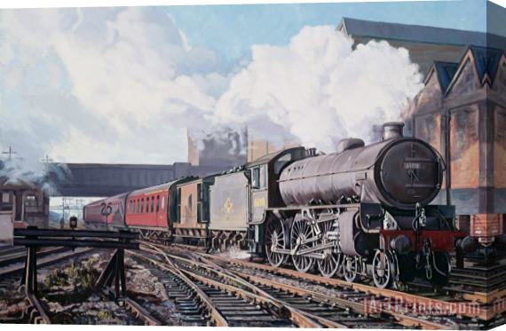 David Nolan A 'thompson' B1 Class Moving Empty Stock On A Cold February Morning Stretched Canvas Painting / Canvas Art