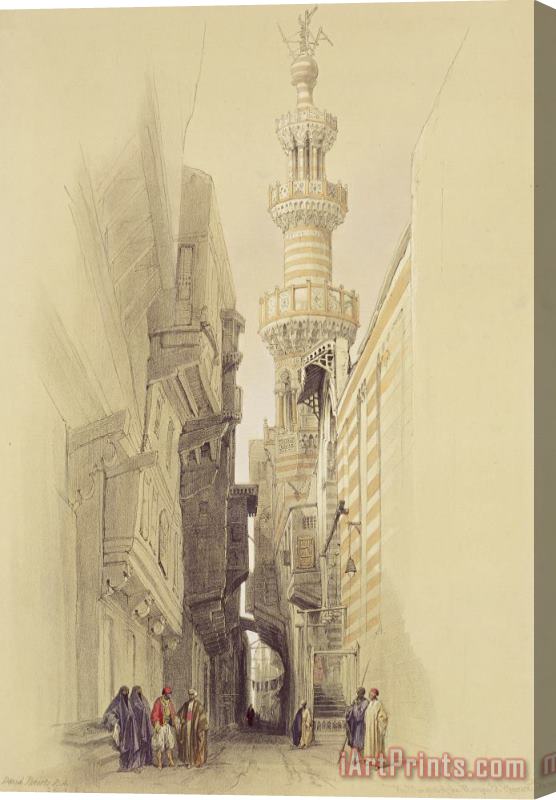David Roberts The Minaret Of The Mosque Of El Rhamree Stretched Canvas Print / Canvas Art