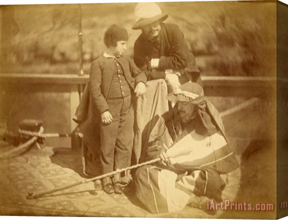 Despoineta (group Portrait of Two Occidental Men And a Boy on a Boat in The Nile River) Stretched Canvas Print / Canvas Art