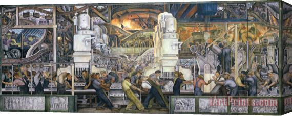 Diego Rivera Detroit Industry   North Wall Stretched Canvas Painting / Canvas Art