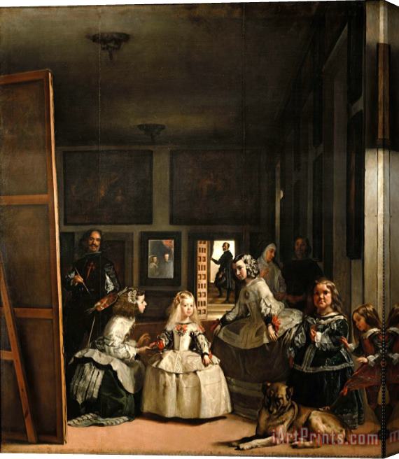 Diego Velazquez Las Meninas Detail of The Lower Half Depicting The Family of Philip Iv of Spain 1656 Stretched Canvas Painting / Canvas Art