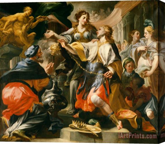 Domenico Antonio Vaccaro Solomon Worshiping the Pagan Gods Stretched Canvas Print / Canvas Art