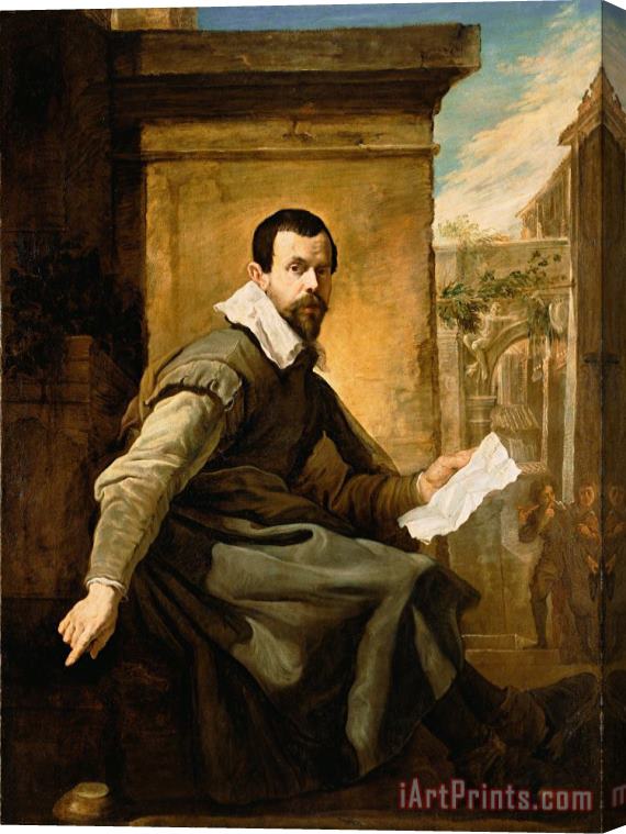 Domenico Fetti Portrait of a Man with a Sheet of Music Stretched Canvas Print / Canvas Art