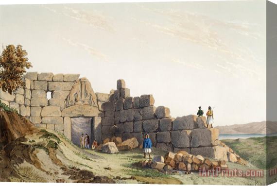 Du Moncel Theodore The Lion Gate at Mycenae Stretched Canvas Print / Canvas Art